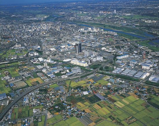 厚木市の鳥瞰図