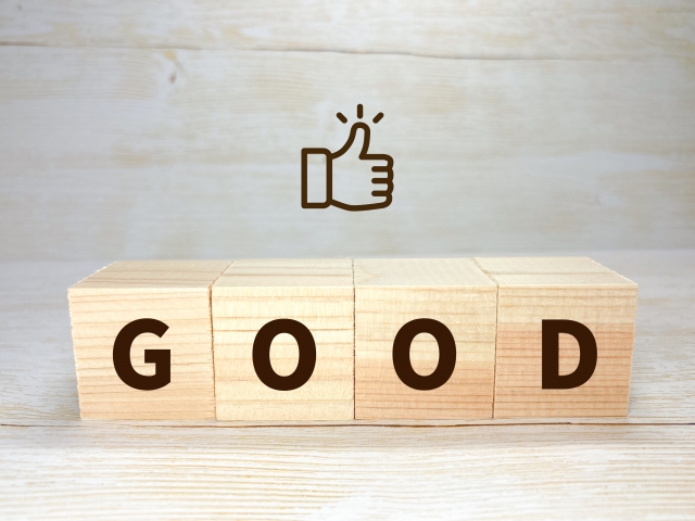 GOODと書かれたブロック